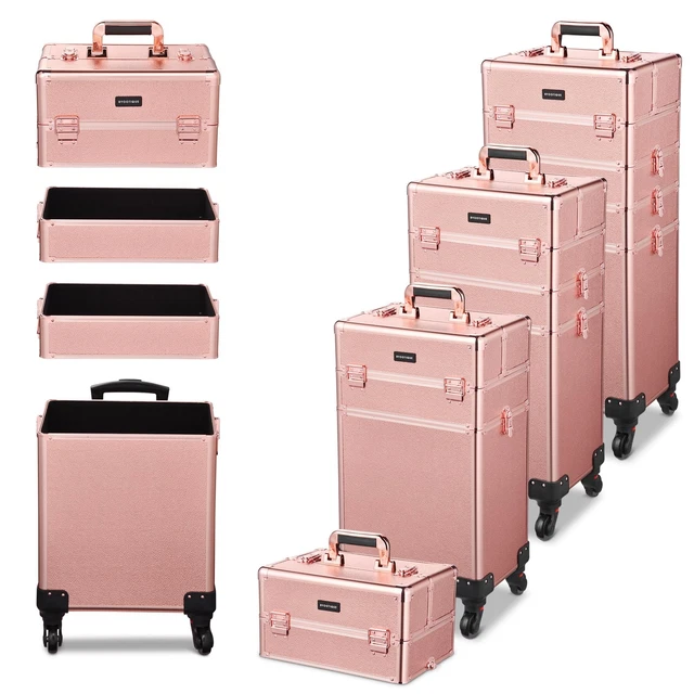 Byootique Pro 4in1 Rolling Makeup Train Case Makeup Artist Organizer Rose Gold Byootique Pro 4in1 Rolling Makeup Train Case Makeup Artist Organizer Rose Gold
