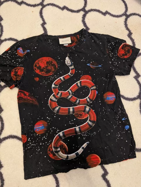 Gucci Space Snake Printed Cotton T-shirt Size Medium