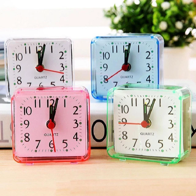 Mini Children Student Square Small Bed Compact Travel NICE Clock Alarm TOP E2B6