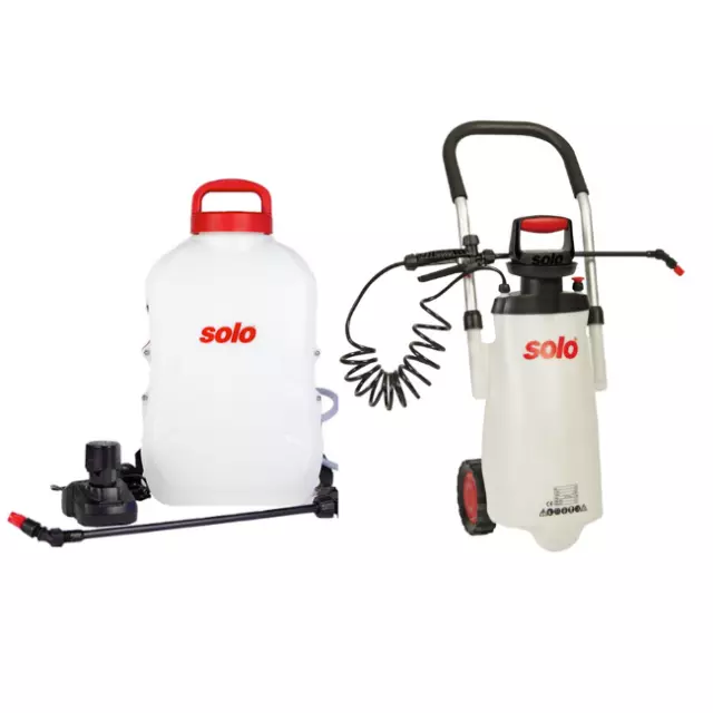 Solo 414 10 Litre Backpack Sprayer - Battery & Solo 453 11 Litre Trolley Sprayer