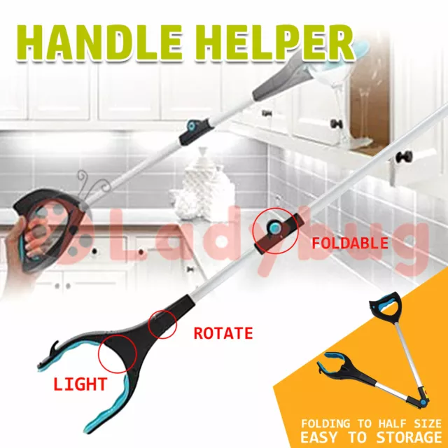 Foldable Garbage Pick Up Tool Grabber Reacher Stick Reaching Grab Claw