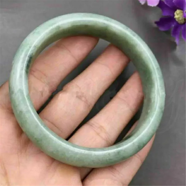 Chinese Beautiful Genuine Natural Green Jade Gems Bangle Bracelet 60mm Jewelry