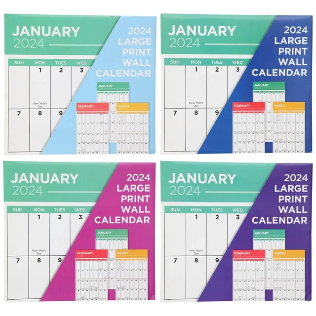LARGE PRINT 2024 Wall Calendar 11"X12" closed Includes September