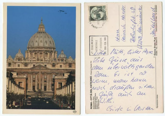 20687 - Roma - Basilica di S. Petro - Rom - Petersdom - AK, gelaufen 10.12.1990