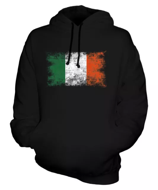 Ireland Distressed Flag Unisex Hoodie Top Eire Football Irish Gift