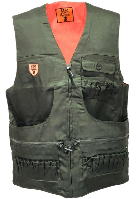 Gilet smanicato misto cotone caccia arancio cinghiale uomo