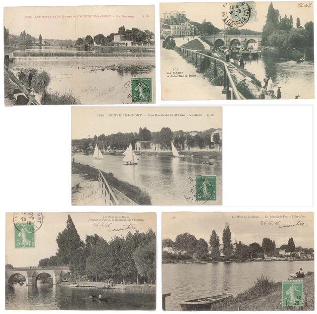 5 Cpa Joinville Le Pont Bords De Marne - Barrage