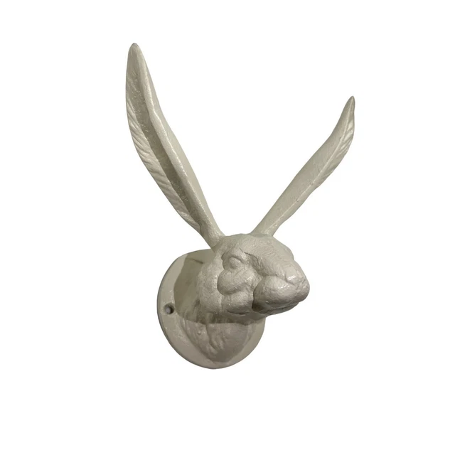 CAST IRON RABBIT Wall Hook (Antique White) $35.99 - PicClick