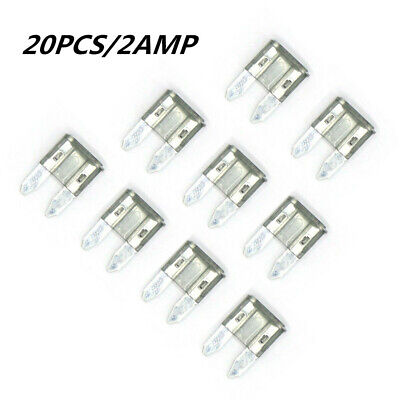 20pcs 2A Auto Mini Blade Fuse Kit Assorted for Car Boat Truck SUV APM/ATM 32V