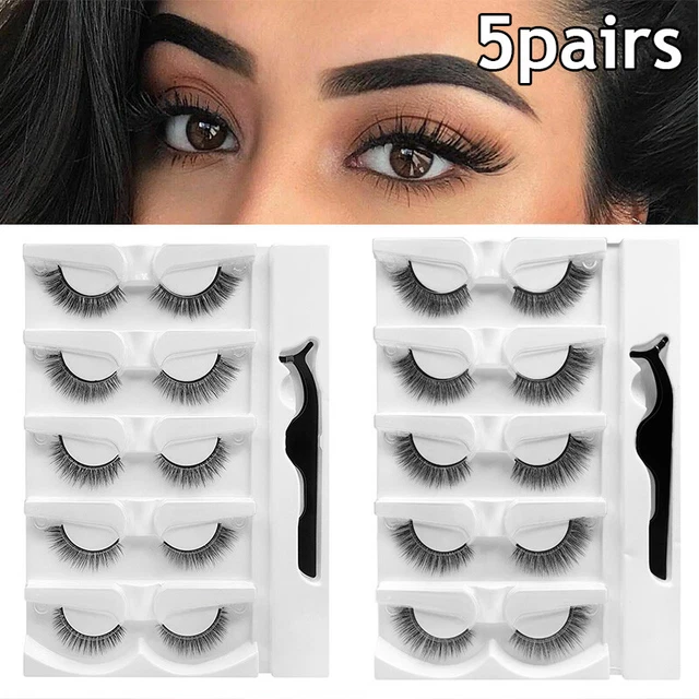 10 un. pestañas autoadhesivas reutilizables 3D naturaleza varias pegamento reutilizable ⭐