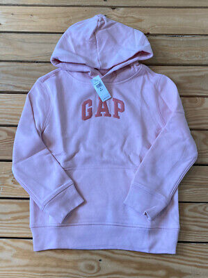 gap NWT girls pullover hoodie logo Sweatshirt Size S Pink N3