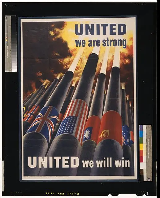 World War II,WWII,Cannons,United We are Strong,Allied Power,Artillery,1943