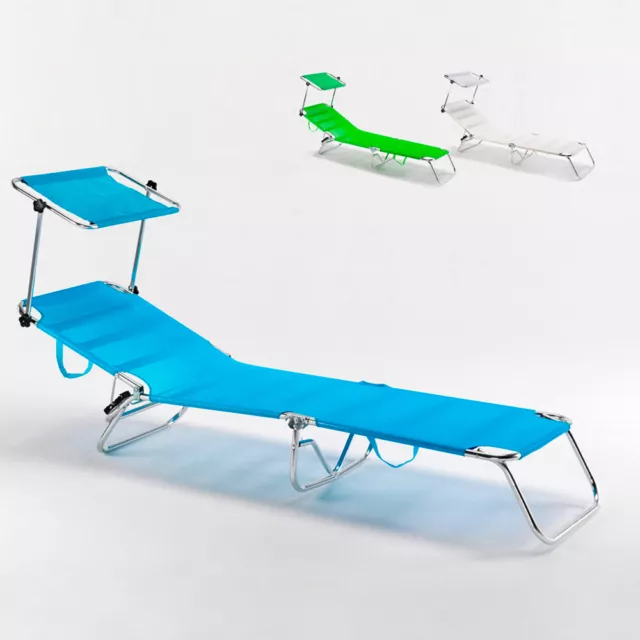 Transat de plage bain de soleil pliable en aluminium Cancun