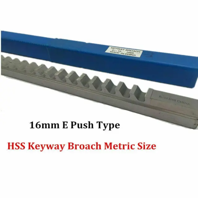 Keyway Broach 16mm E Push Type Metric High Speed Steel Cutting Tool Metalworking