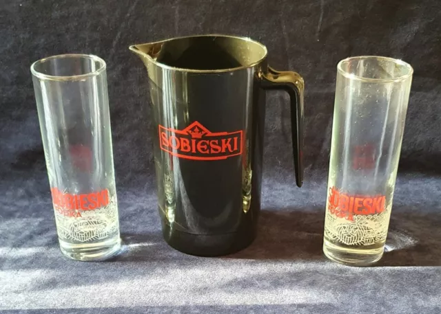 Promo 6 Verres A Vodka Sobieski  Nouveau Model Tubo 22 Cl Neufs + 1 Pichet Neuf