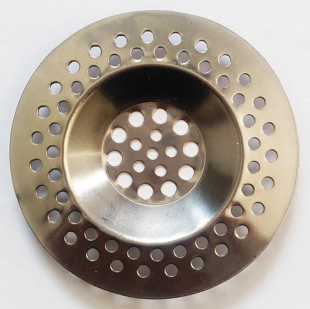 inodiref ø114 mm Spina Filtro Per Lavello Da Cucina Doppio Strato Addensato Acciaio Inox Presa Scarico Del Lavandino Cesto Tappo Colino, 1½ Fit per Lavello Dimensioni del Foro 83-90 mm