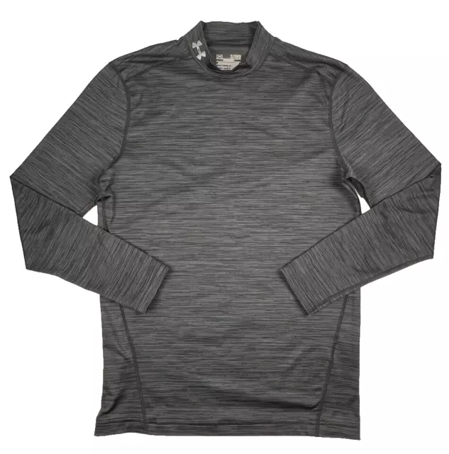 UNDER ARMOUR COLDGEAR Thermal Compression Shirt Mens XL Gray Mock Long ...