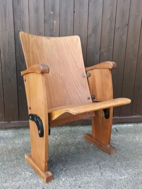 Kinosessel Kinobank Vintage Einzelsitz 50er Holz Retro Kinositz Kinostuhl 60er 1