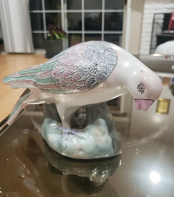Gorgeous Ceramic Pottery Hand painted Pigeon Dove Figurine