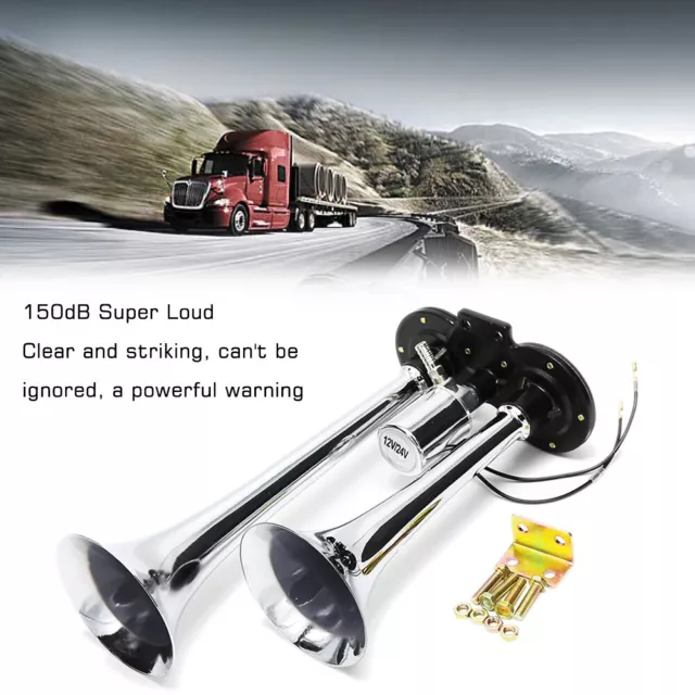 150db  Loud Dual Trumpet Air Horn Trumpet For Truck Car Train Boat A6L4 3