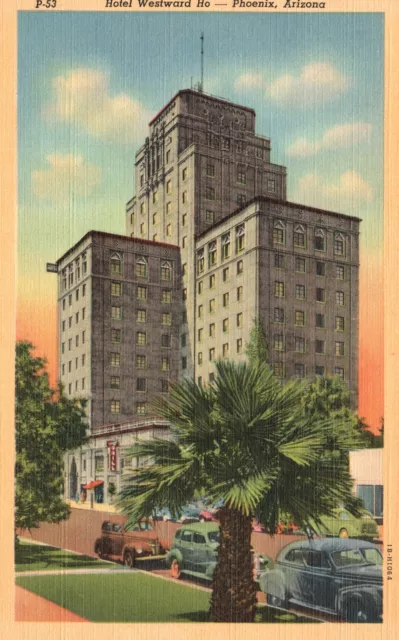 Vintage Postcard Hotel Westward Convenient Parking Phoenix Arizona AZ Lollesgard