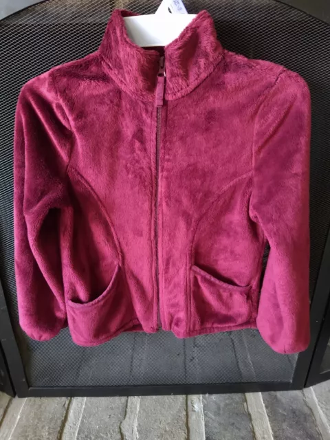 The Childrens Place Fleece Jacket Long Sleeve Full Zip cranberry  Size M 7 - 8