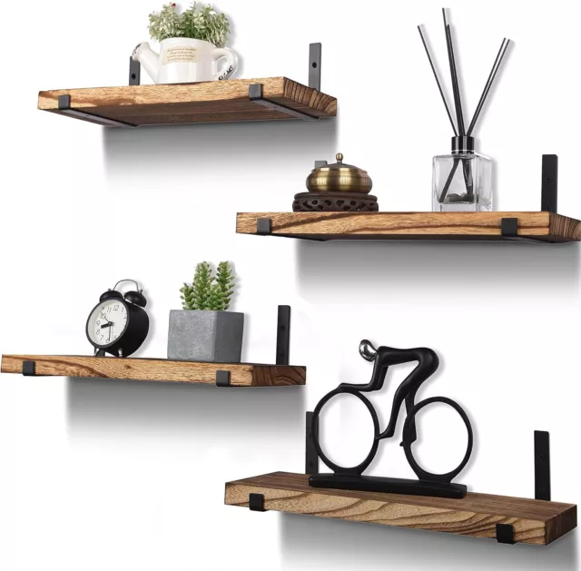 HXSWY Rustic Wood Floating Shelves for Wall Farmhouse Wooden Wall Shelf