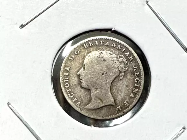 1881 Great Britain Silver 3 Pence Coin