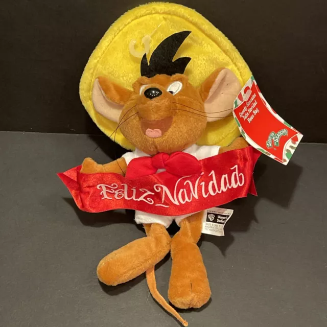 New Warner Bros. Studio Store Speedy Gonzales Feliz Navidad Bean Bag Plush NWT