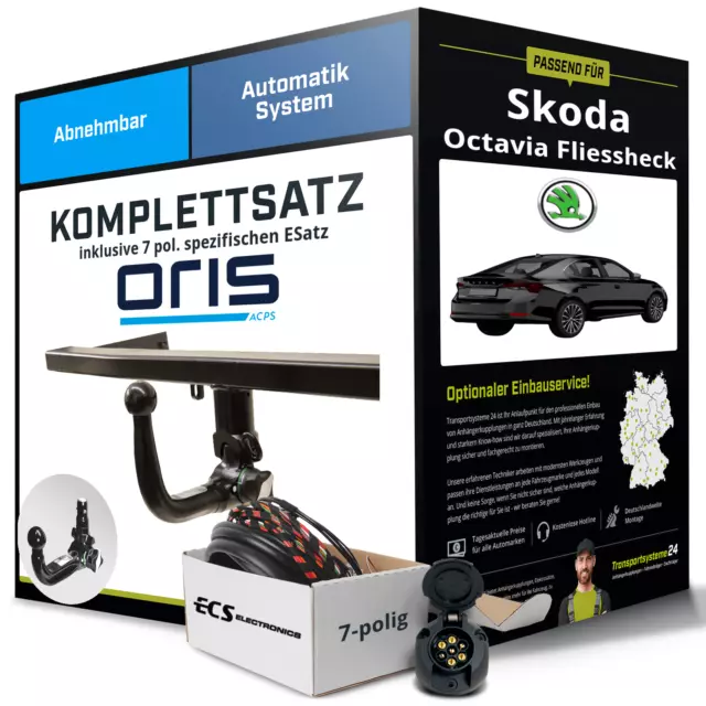 Anhängerkupplung ORIS abnehmbar für SKODA Octavia Fliessheck +E-Satz Kit