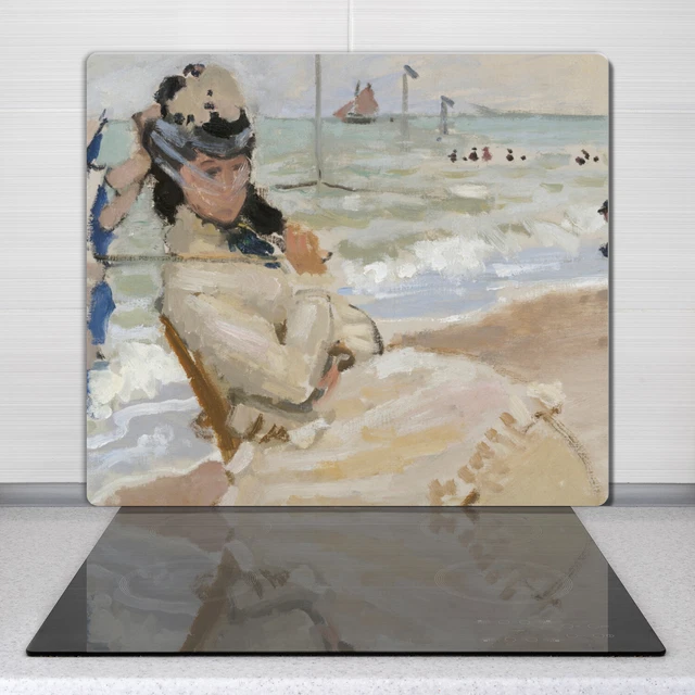 Tulup Planche De Cuisine En Verre 60x52 - Vagues Colorées