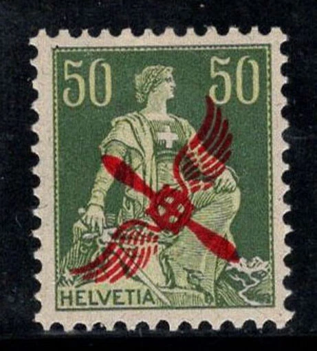 Schweiz 1919 Mi. 145 Ungebr. * MH 100% signiert 50 C, Aufdruck