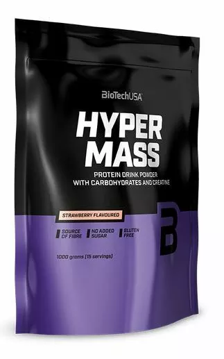 (19,89€/kg) BioTech USA Hyper Mass / HyperMass 1000g, Mass Gainer Creatine+Bonus