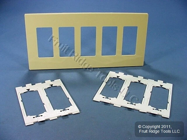 Leviton Ivory 5-Gang Midway Decora Screwless Wallplate Cover GFCI GFI SJ265-SI