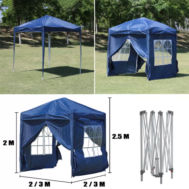 2X2m 3X3m Pop-up Gazebo Marquee Canopy Outdoor Garden Party Wedding Tent