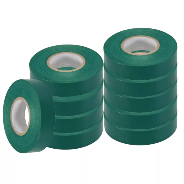 10PC PVC Electrical Insulating Tape Flame Retardent Green 19mmx22m High Quality