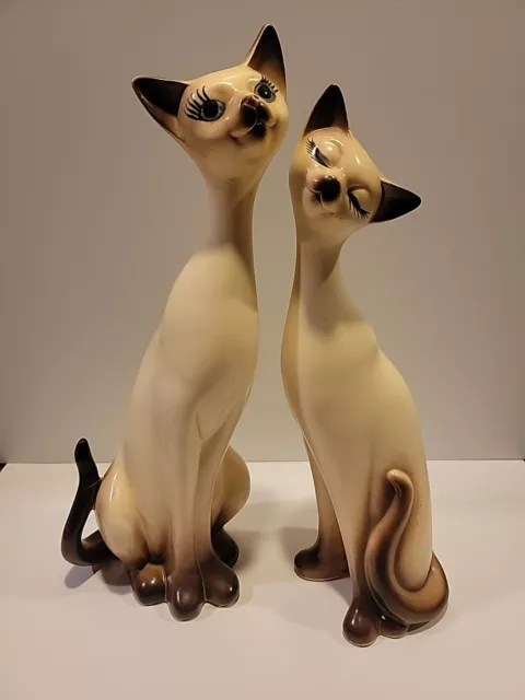 Vintage Mid Century Ceramic Siamese Cats Japan