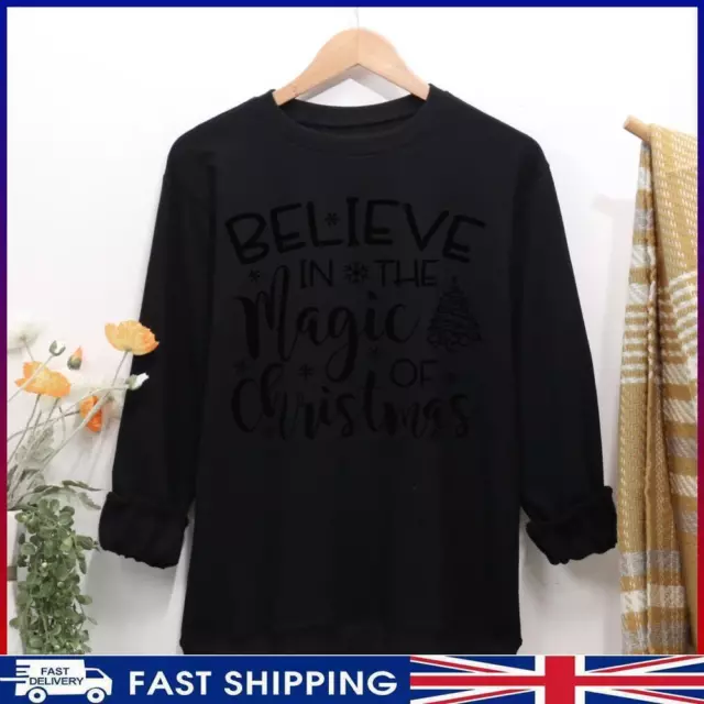 ~ Glaube an die Magie von Weihnachten Damen Freizeit Sweatshirt - schwarz-L