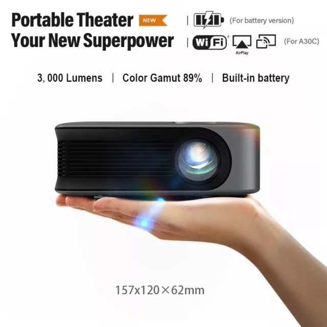 4K Mini Projector - HD 3D - Ultimate Home Cinema - Smart TV - WiFi Sync