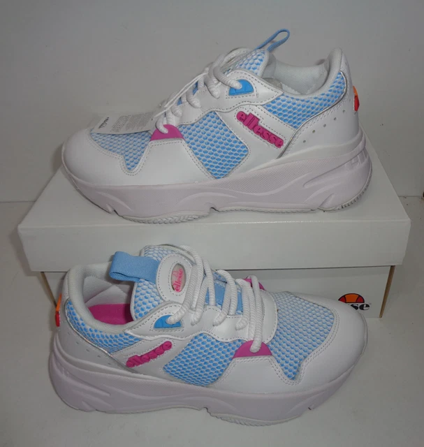 WOMENS ELLESSE PLATIVO Mid White Patent Rosegold Fashion Trainers Shoes Size 5 23.99 PicClick UK