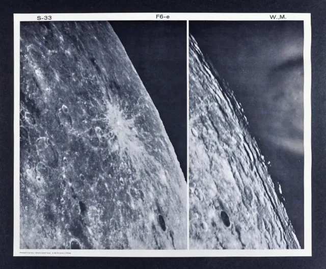 1960 Lunar Moon Photo Map Byrgius F6-e Plate S-33 Wilson & McDonald Observatory