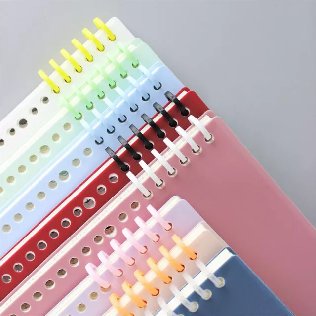 12Pcs/set 6 Holes Candy Color Loose-leaf Plastic Binding Notebook Binding Clips