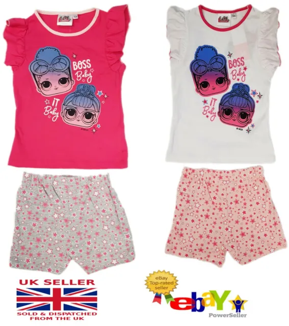 LOL Surprise Dolls Pyjamas Nightwear Pjs Cotton Shorts Girls Age 5 to 10 Years