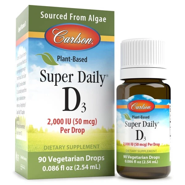 CARLSON LABS CARLSON Labs Plant-Based Super Daily D3, 2000 IU - 2.54 ml ...