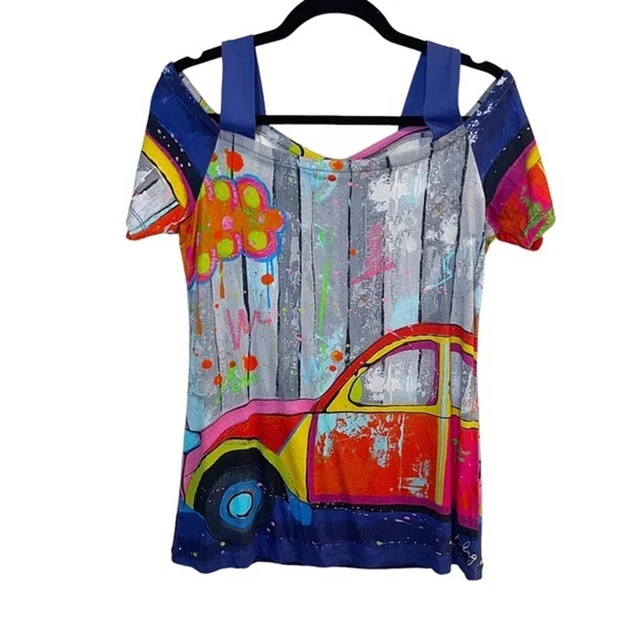 Simply Art Dolcezza Shirt Top XL Brin De Nostalgie Beetle Bug Car Graphic