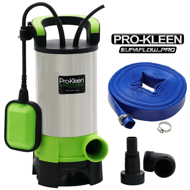 Submersible Water Pump Electric 1100W Dirty Clean Pond Pool Well Flood 10m Hose