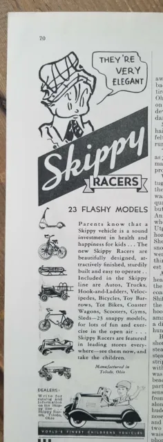 1933 Skippy Racers 23 flashing models vintage pedal toy ad