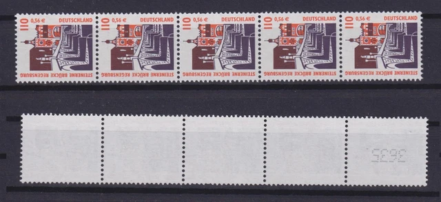 Bund 2140 RM 5er Str. mit ungerader neuer Nr. 4 stellig SWK 110 Pf/0,56 C **
