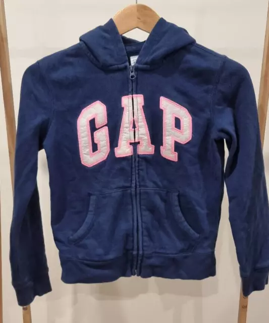 GAP KIDS GIRLS Size XL 12 Zip Up Hoodie Blue + Pink Logo