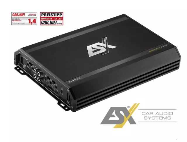 ESX Sxe100.4 4-kanal Class A/B Analogue Amplificateur 800 Watt4 X 130/200 Max